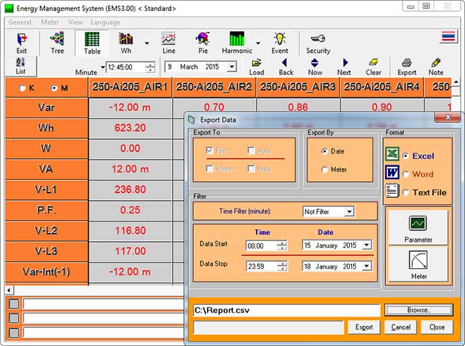 Export Data & Graph